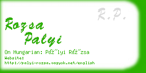 rozsa palyi business card